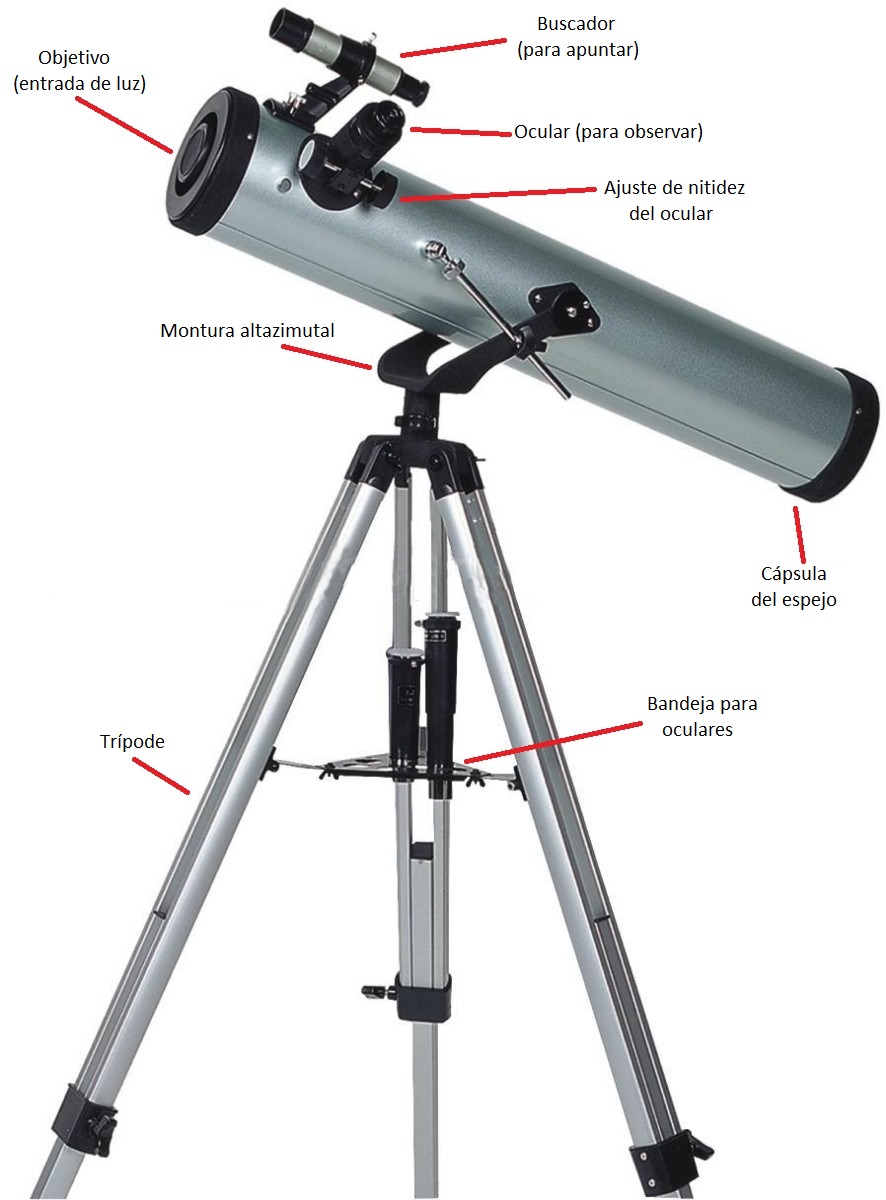 Telescopio reflector con montura altazimutal